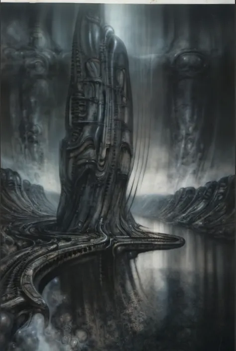 h. r. giger's g1g3r, , giger_style, , the image is a detailed view of h.r. giger's \" alien iii \" plate, featuring hrggr, h.r. ...