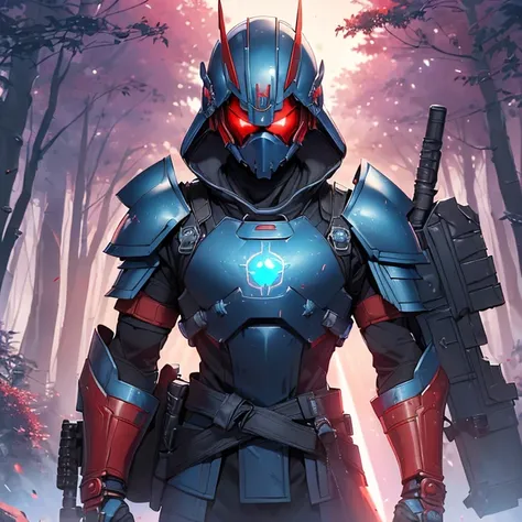 Masterpiece, HD, high quality, best quality, high resolution, super detailed. Solo character alone. Science-fantasy art.
{{(A 40-years-old space male-human soldier:(appearance: he stands 1,80-meters-tall. Male features. Male Head and face full covered in h...