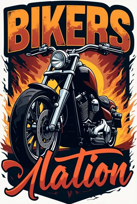 Motorcycle logo design with the words "BIKERS NATION"
