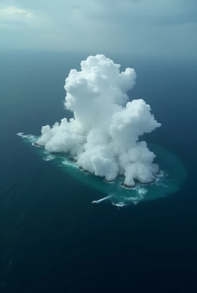 Mysterious Cloud Formations **:  An aerial photograph that captures a series of unusual clouds forming strange patterns over the ocean.  The image may have a dark and somber tone ,  suggesting the presence of strange weather phenomena associated with the l...