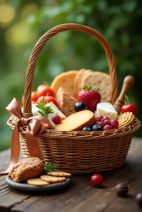 A beautiful boxed food basket

