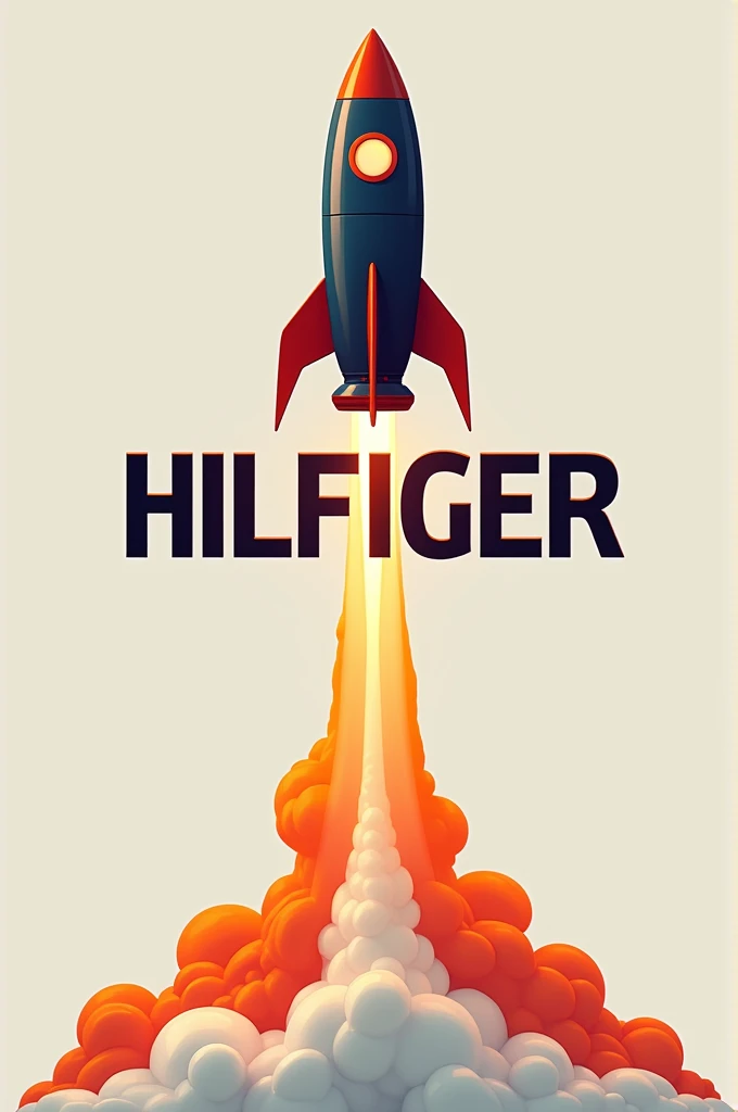 Rocket logo with large HILFIGER sign in orange