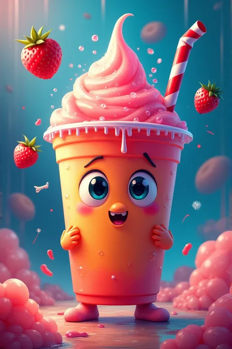 Animated slush drink for crazy painting