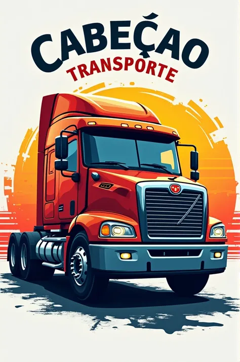 A unique logo for a transportation and product company, They do this with trucks , I want the logo to bear the name “cabeção Transporte” , I want it to be colored, with a truck