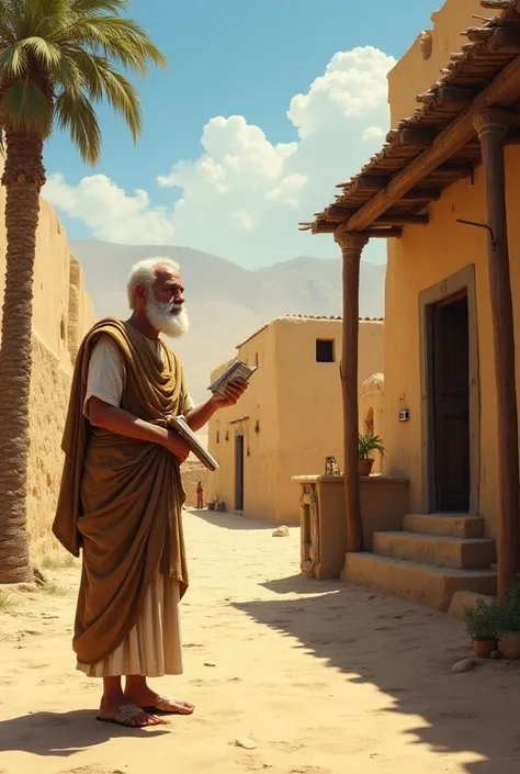 Play Erastosthenes outside his house in ancient Egypt under the sun