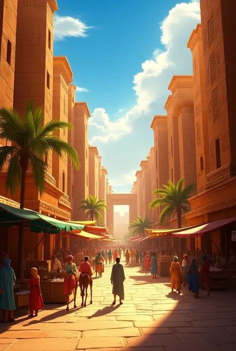 Make me the streets of ancient Egypt sunny a lot