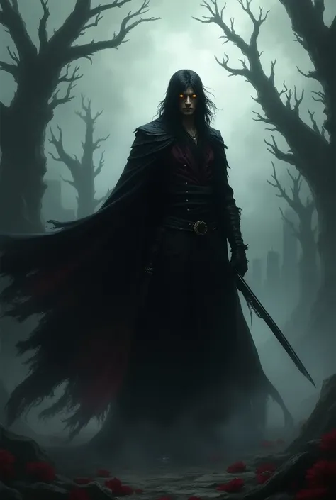 Crie uma imagem do personagem dracule MIHAWK em dark fantasy. Make the character identify the original.