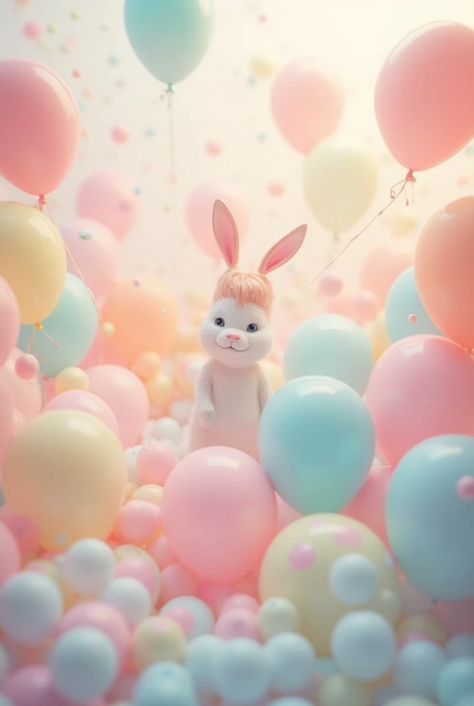 Happy birthday My Life in a decoration of many pastel-colored balloons
