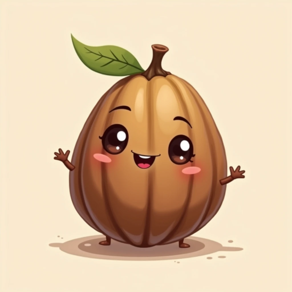 cute mini cacao friendly character in png format for logos