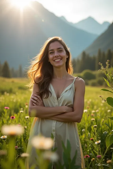 Beautiful girl talking about agriculture 