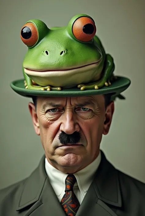 Draw Hitler with a frog hat 
