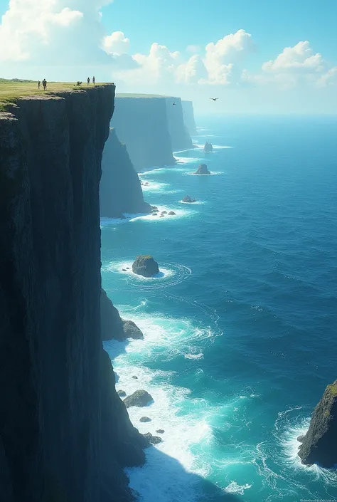 La mer vu du haut dune falaise