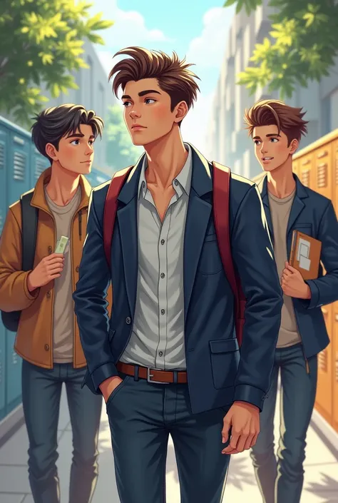 Handsome boys in school