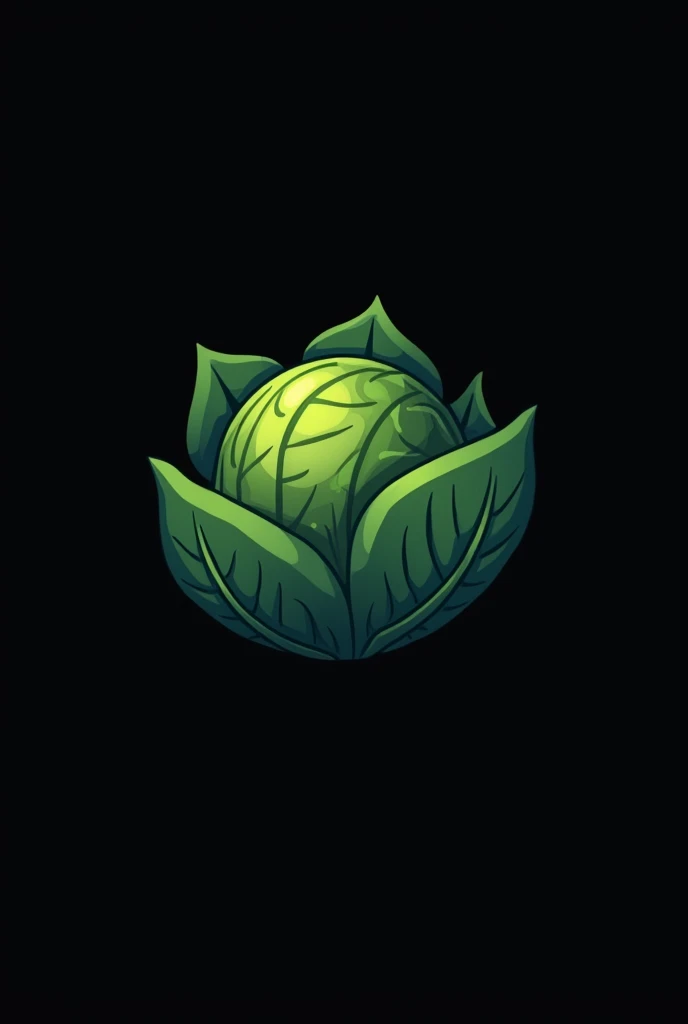 cabbage logo ,  drawing on black background