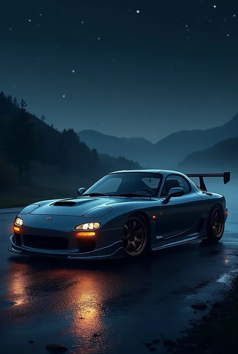 Mazda rx7 full screen wallpaper at night 