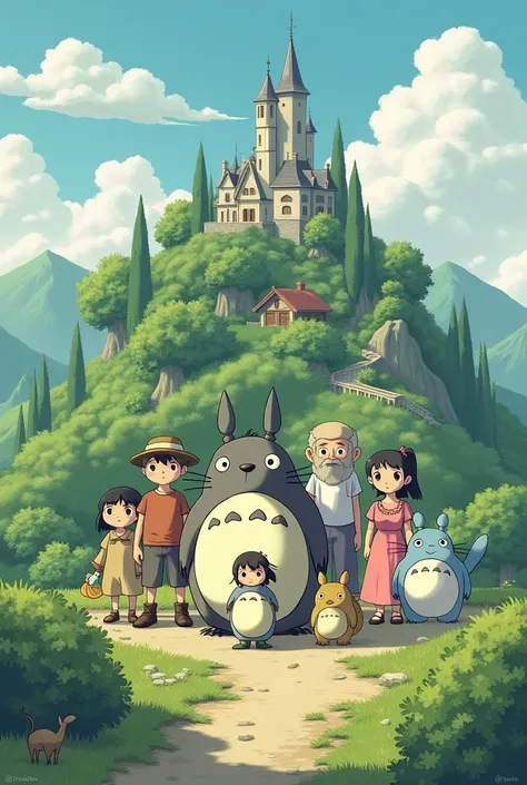  All the characters from Estudio Glibi like the Wanderers Castle , the memories of Marnie  , My neighbor Toroto  ,  Kiki Home Deliveries  ,  castle in the sky   ,  tomb of fireflies  , Nausica  ,  Ponyo and the Old Man by Chihiro 