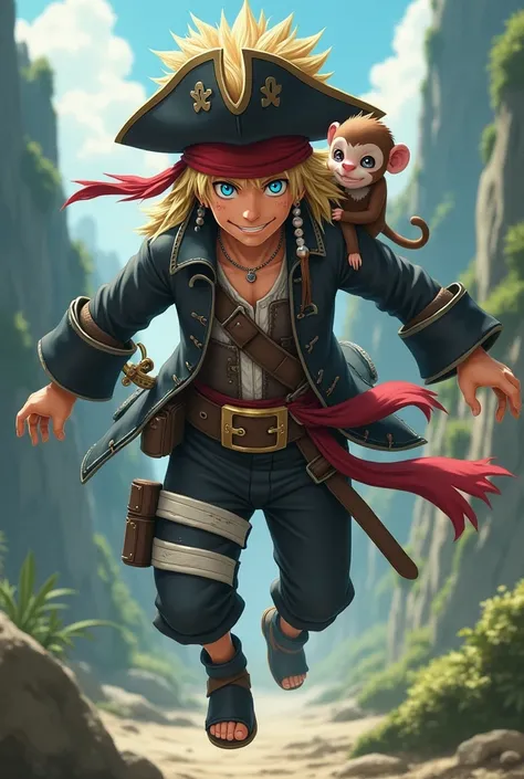 Créé un personnage mélangeant naruto et jack Sparrow de pirate des Caraïbes 