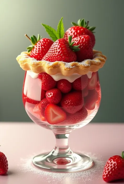 Strawberry pie in a glass