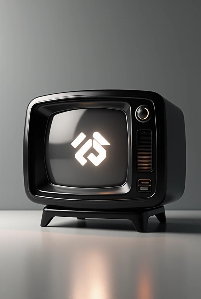 3d image of a tube television for black and white logo 