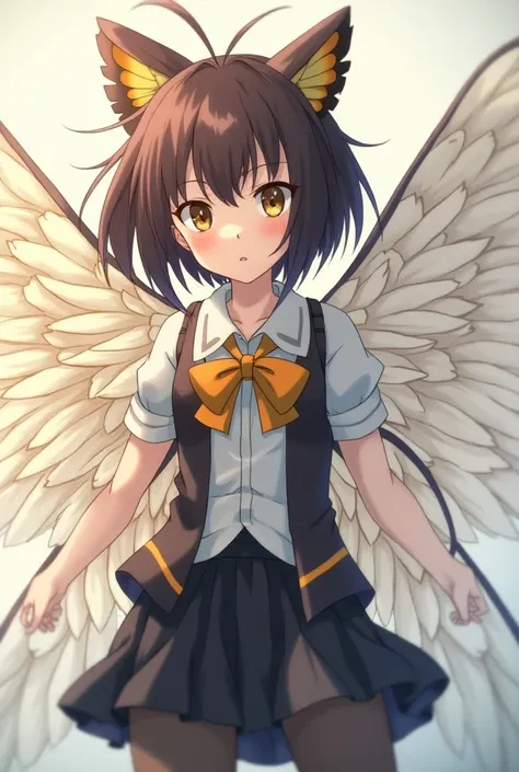 Screenshot of my hero Academia Chica with the butterfly cut and brown brown eyes and with angel wings and UA uniform