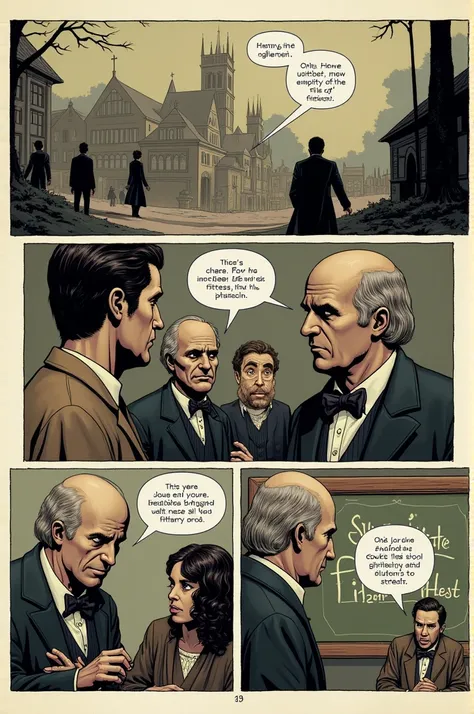  GENERATE THE COMIC OF THIS
Title : " The Rise and Fall of Social Darwinism "
Page 1:  The Birth of an Idea

Panel 1 : Scene:  English with a church in the background ,  while a young Charles Darwin  (of about 30 years)  is walking through a field observin...