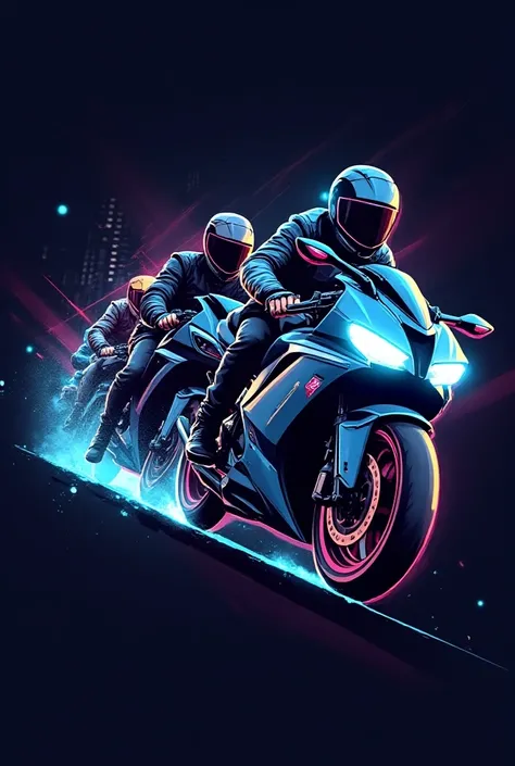 Give me a logo of some tegnological riders