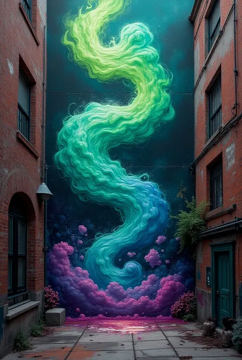 NEBULA IN GREEN URBAN GRAFFITI