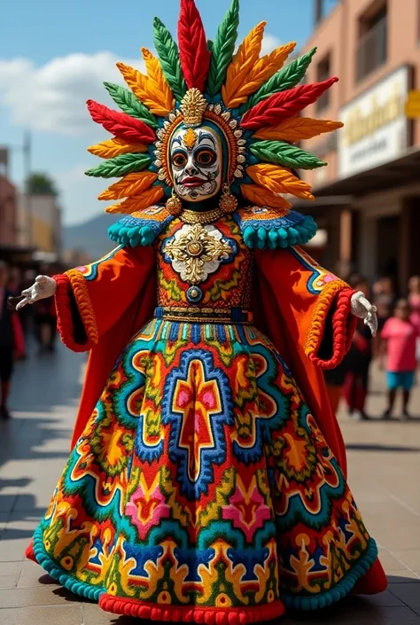 Carnival costume for a contest based on the coat of arms of the department of Cajamarca- Peru,  in all its colors, fauna and flora  
