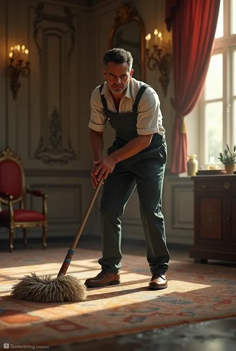 Argentina president cleaning the floor