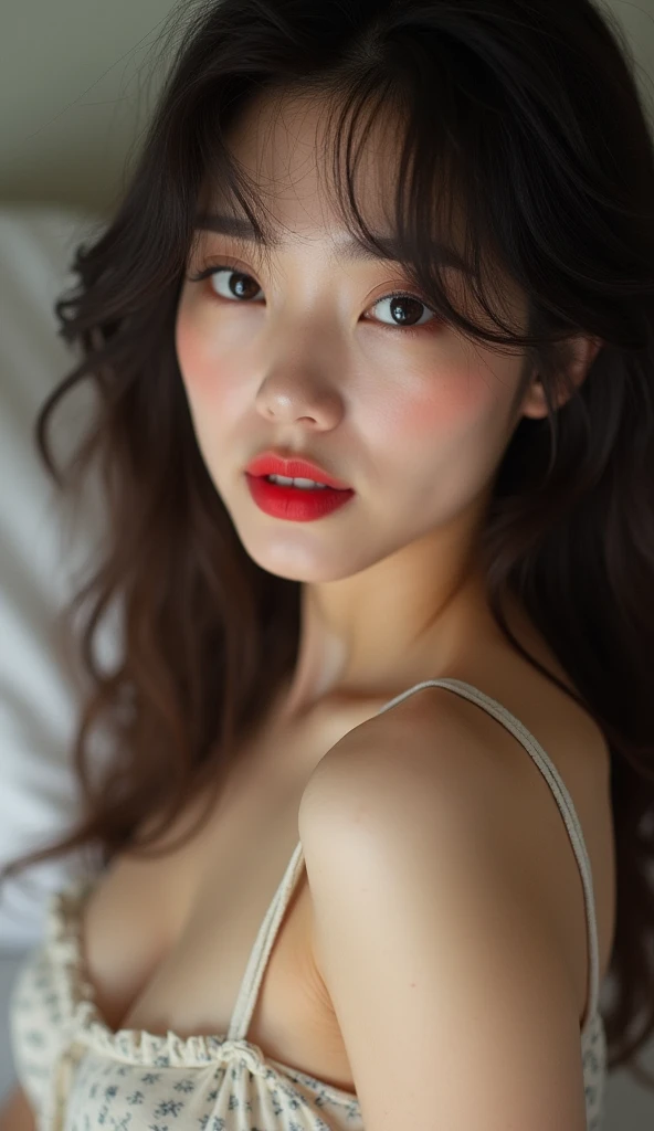 1 Female、 Japanese、ผมสีtearล、very beautiful、 facial beauty 、( moaning during orgasm)、tear、  harmonious face 、 25-year-old model 、  sleeveless clothing  、 obscene cosmetics 、Red lipstick、 eyeliner 、Mascara、  Eyeshadow、 Down to bed 、(sweat)