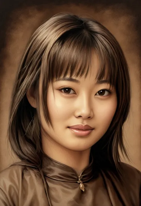 " Vintage Sepia", Producing A Unique And Innovative Image,  Dark  Background, Super Hyber Detail, High Detail, High Quality, 16k, Faded, Unique, Creative, Haze , Oil Colors , Pencil Drawing Art, By Shining,Chan-Wong