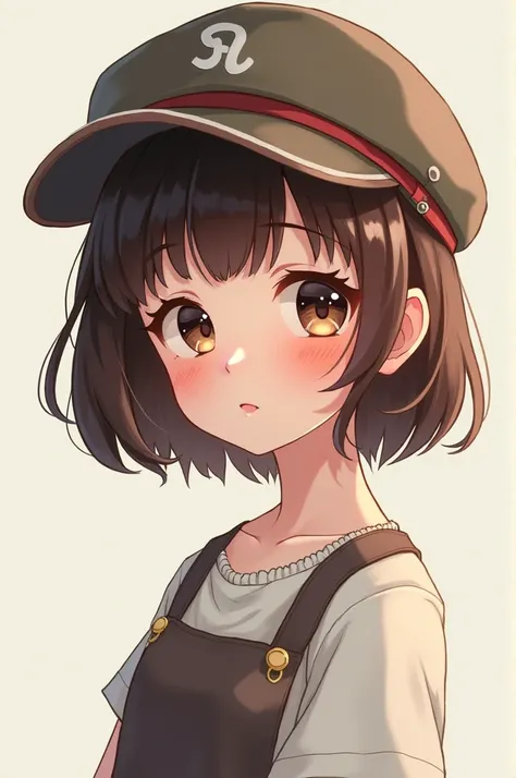 A 17-YEAR-OLD ANIME STYLE GIRL WITH A CAP ,  BROWN HAIR AND VERY NICE FAIR SKIN BUT WHO IS SHORT BUT SO SHORT 