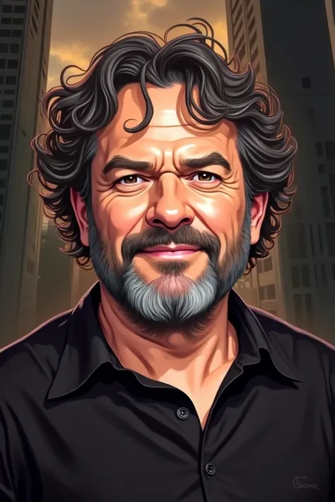 Illustrate Peter Jackson as a comic book character