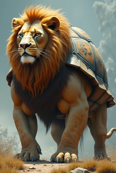 Imagine a hybrid creature known as the Turtalion, born from the union of a lion and a turtle. This majestic being carries the imposing strength and regal appearance of a lion, fused with the enduring resilience and protective shell of a turtle.

The Turtal...