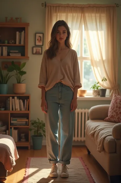  A 18 year old woman standing in a home 