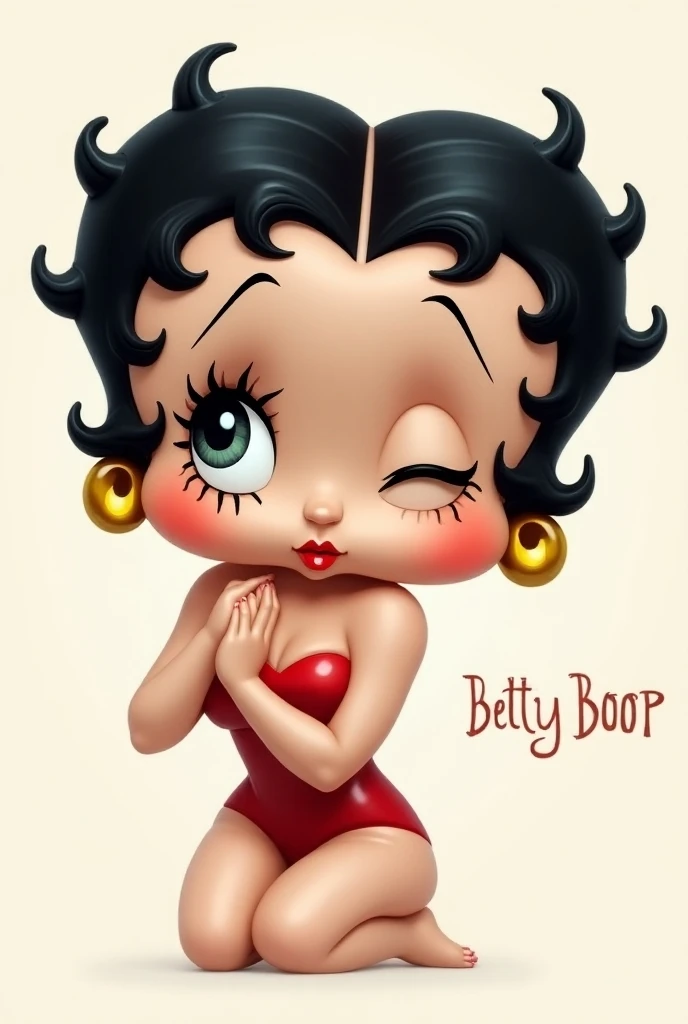 Betty Boops semi-realistic logo, winking