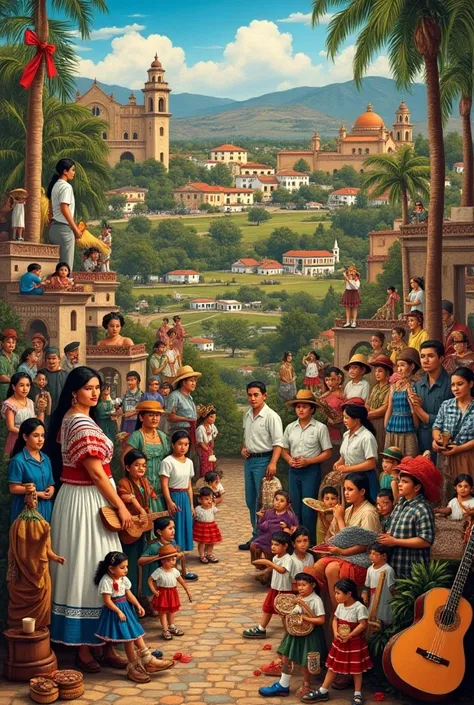 Collage with images of Jaliscos culture, education and art from the period between 1910 and 1940 