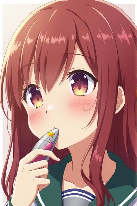 An anime girl sucking a penis 
