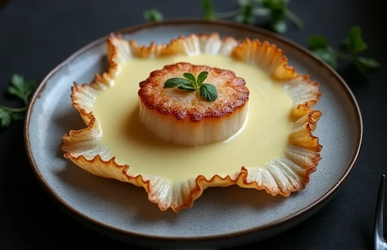 Scallop with huacaina cream 