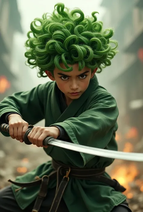  Create a cabbage boy  ( ninja, Hair, Curls,  High definition  ), Strong warrior , ( mind your fingers ), ( katana sword made of turnip in left hands), ((realistic)),  Teenage ninja cabbage fighting in war .