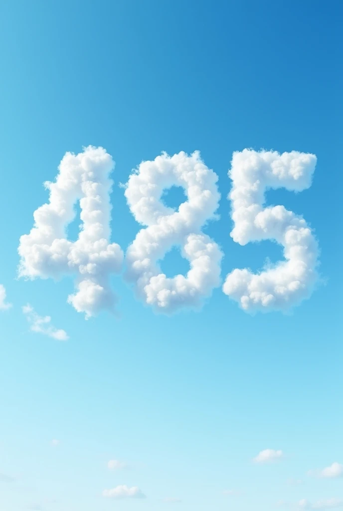 Make the number 485 with white clouds