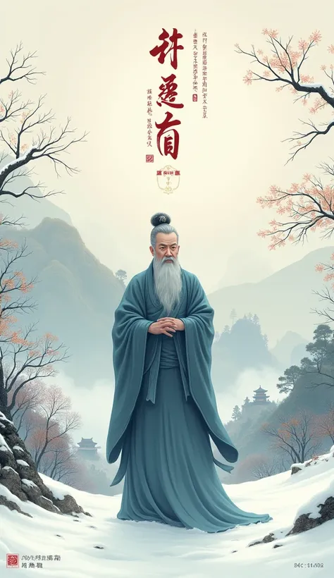 Make a promotional poster for the beginning of winter in one of Chinas 24 solar terms