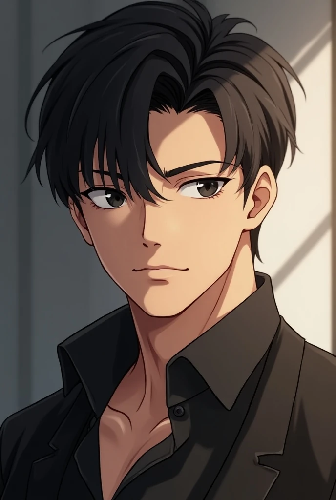 Handsome boy anime character look like real man