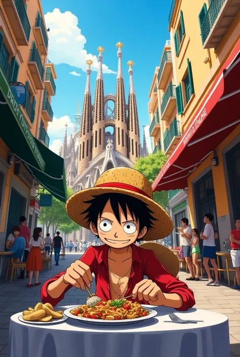 ‏سأنجي‏لابس Barcelona Luffy Laps Barcelona Luffy eats a lot 