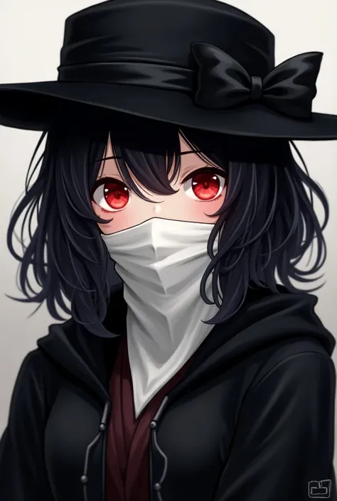 Anime style, full body, naked, white bandana in the mouth, bandana cowgirl, covered mouth with white bandana, bandana mouth, mouthkerchief, mouth kerchief, bandana mask, mask, woman, Yor Forger, 25 years old, black hair, fringe hair, red eyes, black cape, ...