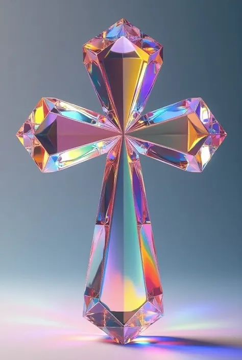 a cross reflecting many colors and on the other side reflecting a single color such as a prism