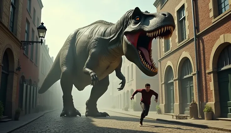  Man from Super Giant Man-Eating Tyrannosaurus々Desperately runs away、Im chasing you to the historic center of Bruges