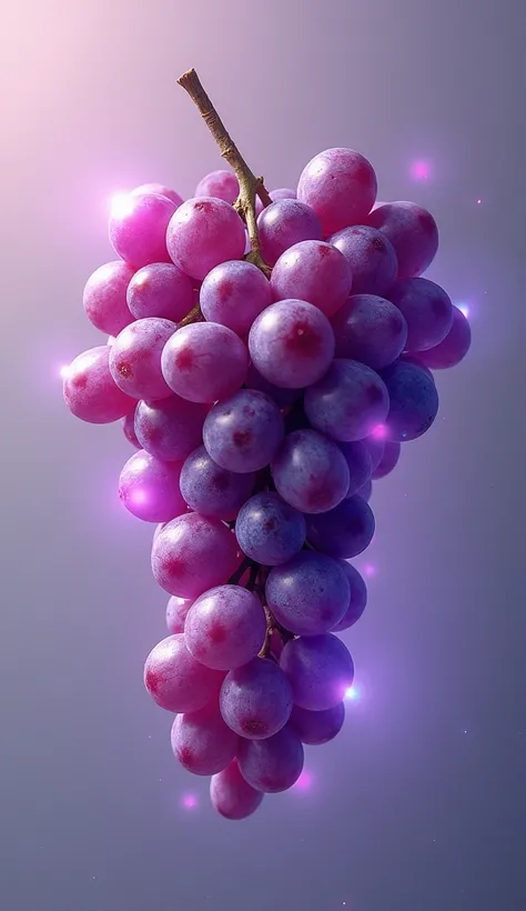 Add a faint purple aura around the ,  grapes symbolizing the phytochemicals and their antioxidant effect.