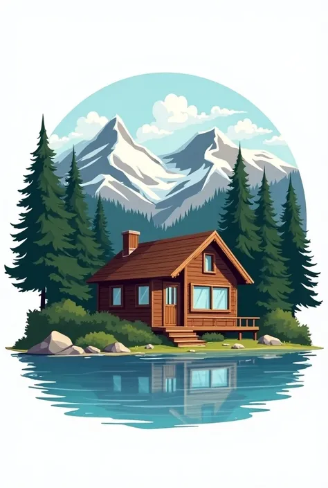 A logo for cabins on Lake Corani
