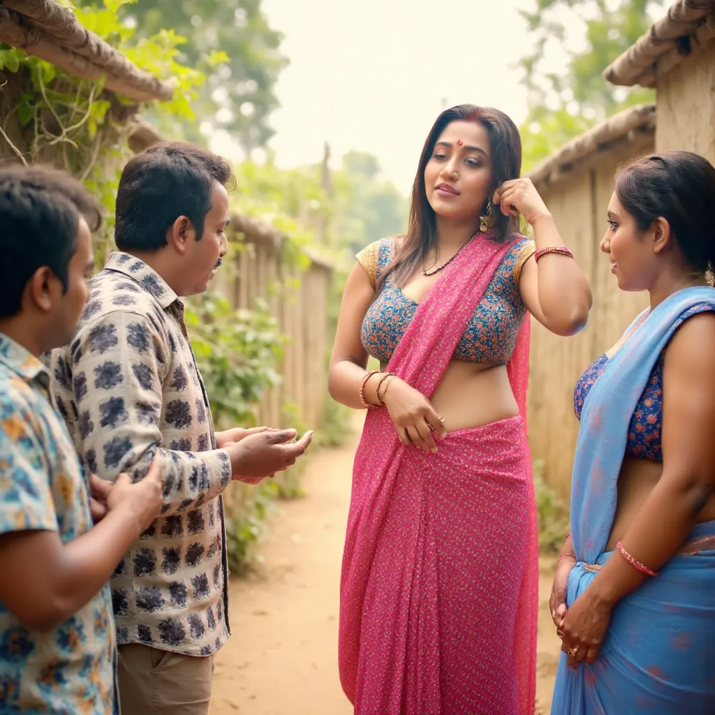 tags
1girl, 1boy, south asian woman, south asian man, playful interaction, village setting, mischievous smile, overacting, flirt...